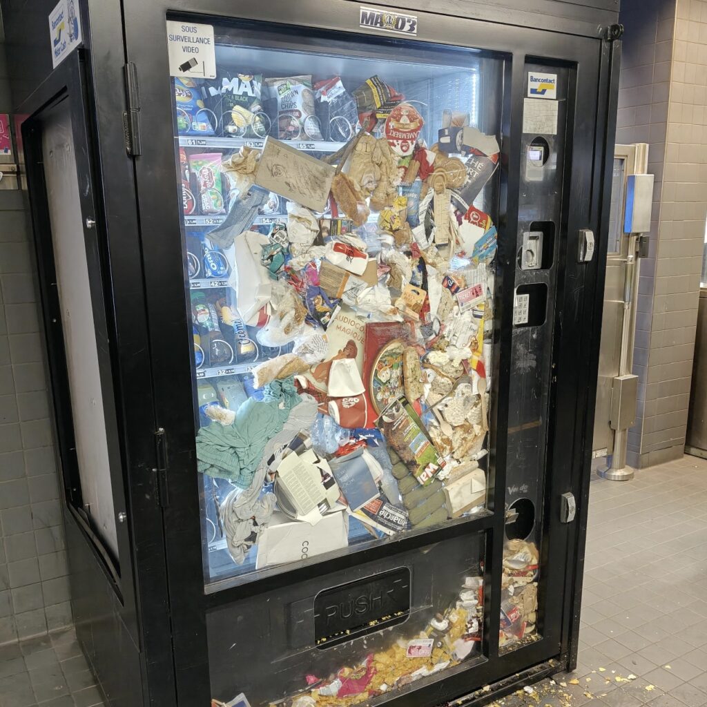 Man with mental health issues fills metro vending machines with rubbish