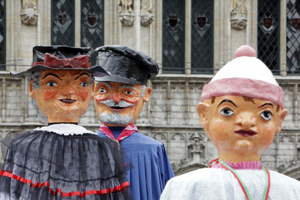 Why are there giants puppets parading around Brussels today?