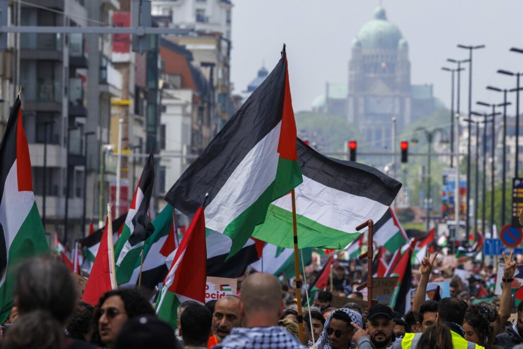 Pro-Palestine protest in Brussels on Sunday