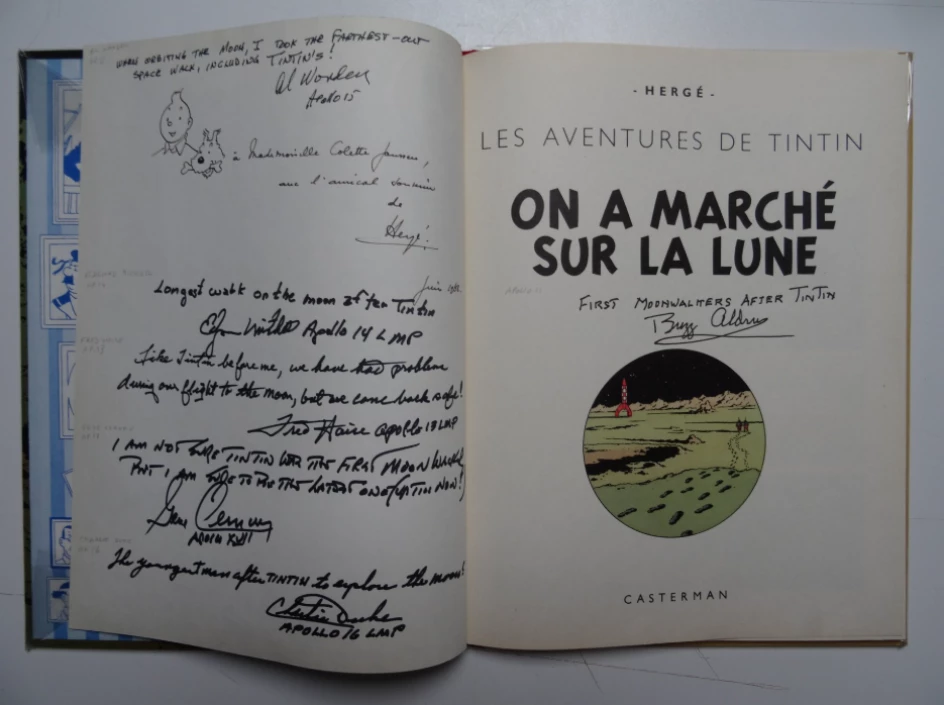 Rare Tintin comic signed by Apollo astronauts goes up for auction