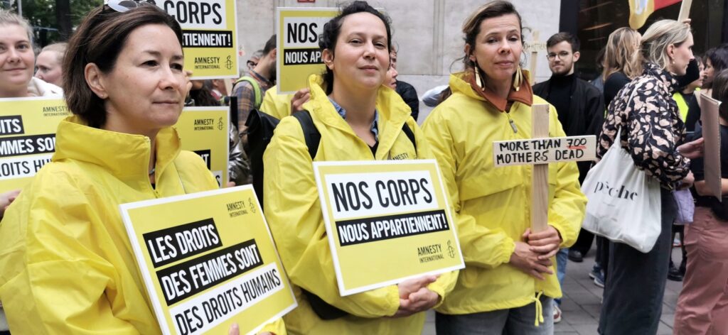 Protest in Brussels over Trump's destruction of contraceptive stock