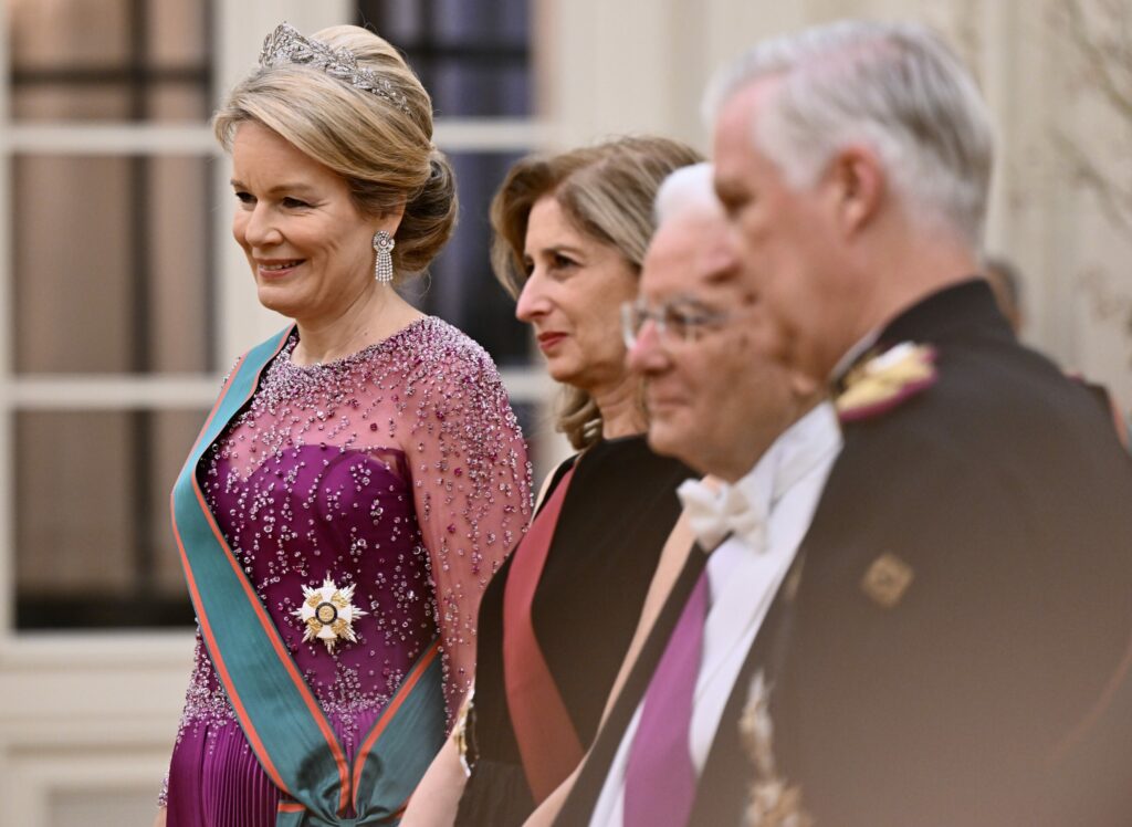 Queen Mathilde rewore her Armani gown in tribute during State visit
