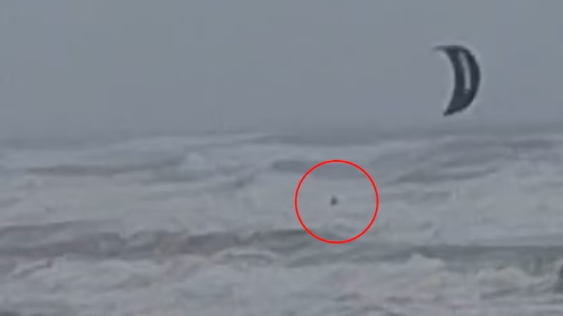 Kitesurfer in Koksijde risks life braving storm Benjamin’s 120km/h winds