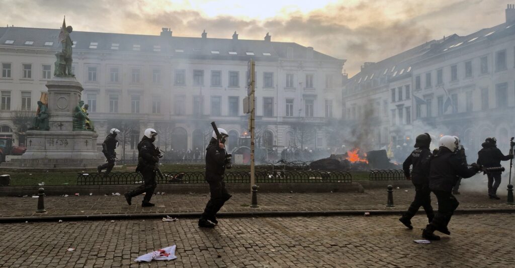 Man seriously injured as farmers' protest turns violent