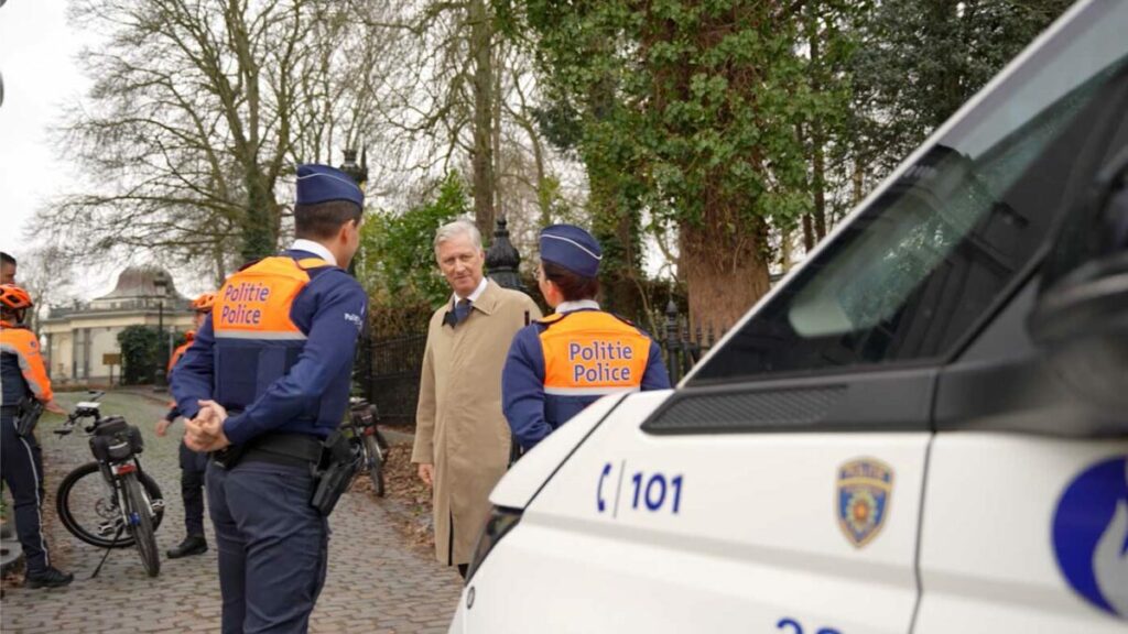 Belgian King on patrol with police