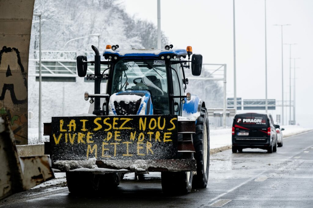 Farmers protest at Ostend Airport over Mercosur deal