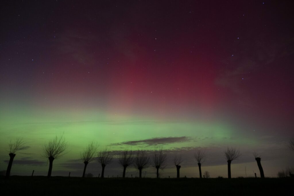 Belgian sky lit up by Northern Lights last night