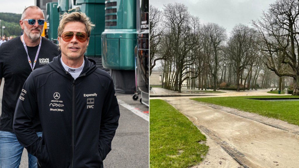 Brad Pitt spotted filming in Brussels park