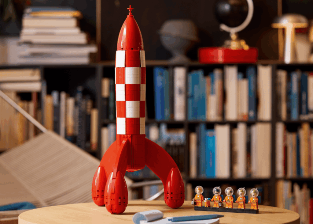 Tintin’s iconic moon rocket gets the Lego treatment