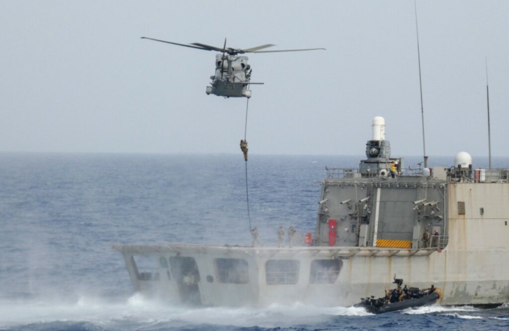 EU warships in Indian Ocean join forces in complex naval drill