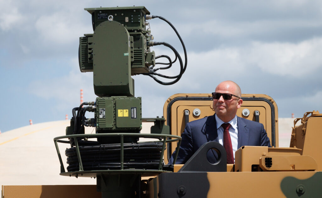 Defence Minister concludes Turkey mission in armoured vehicle