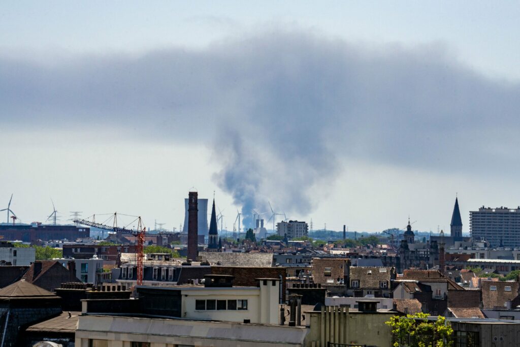 Huge industrial fire breaks out south of Brussels, releasing toxic fumes