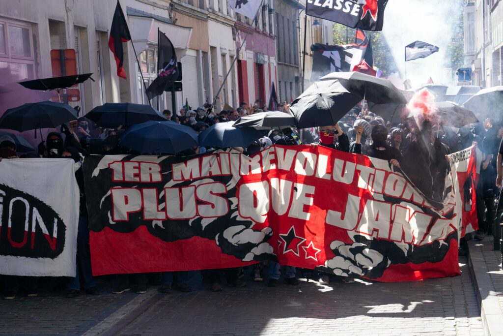 Thousands of demonstrators gather in Brussels for Revolutionary May Day march