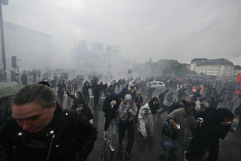 Molotov cocktails seized by police during Monday's protest, eight arrested