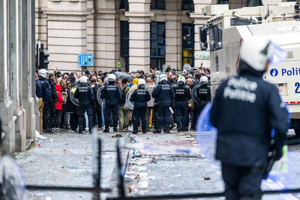Police clash with students in central Brussels as protest turns violent