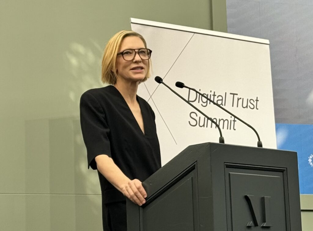 Cate Blanchett in Brussels to bring her star power to bear on a hot button issue