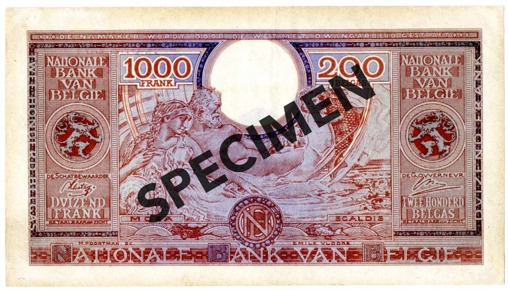 1000 francs / 200 belgas