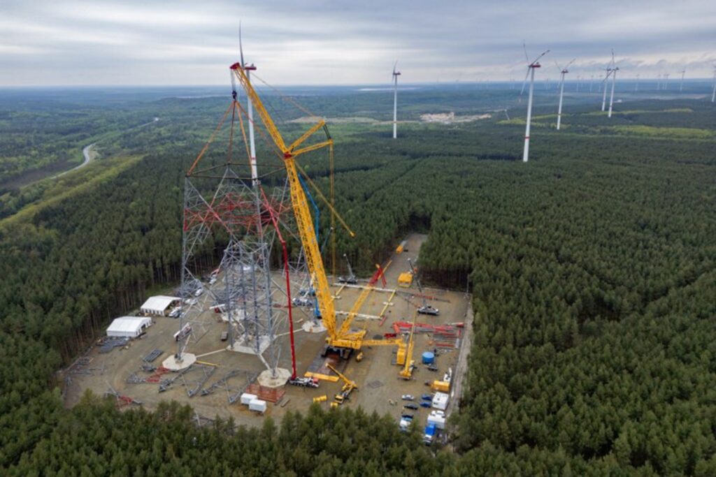 The world's tallest wind turbine reaches its final height