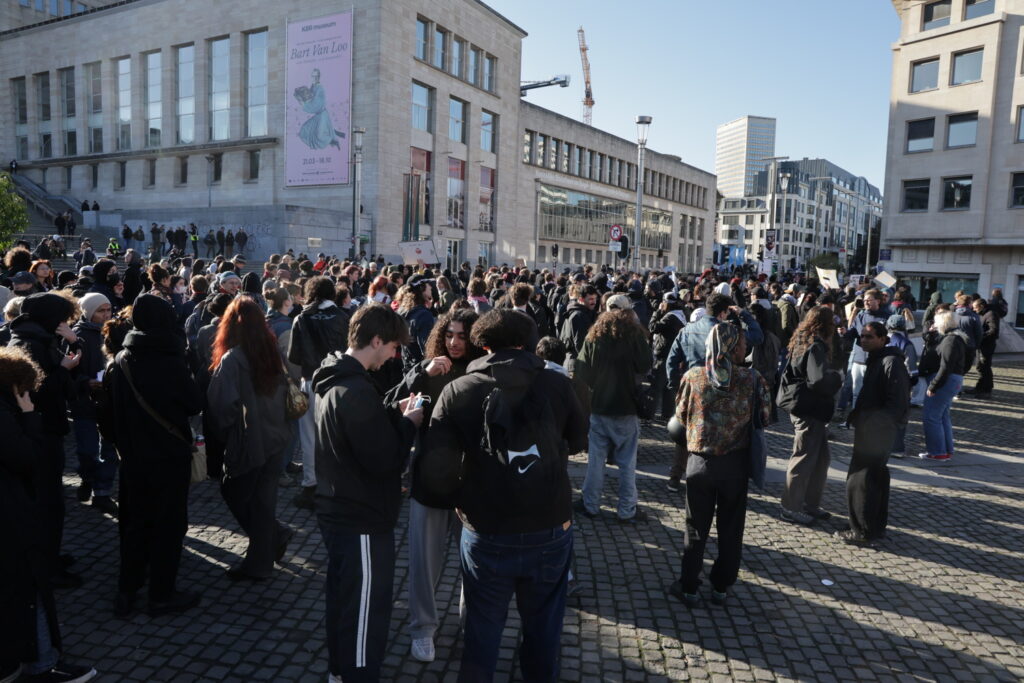 Antifascists gather at Brussels central station